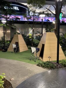 ドーハ空港の中の森の空間