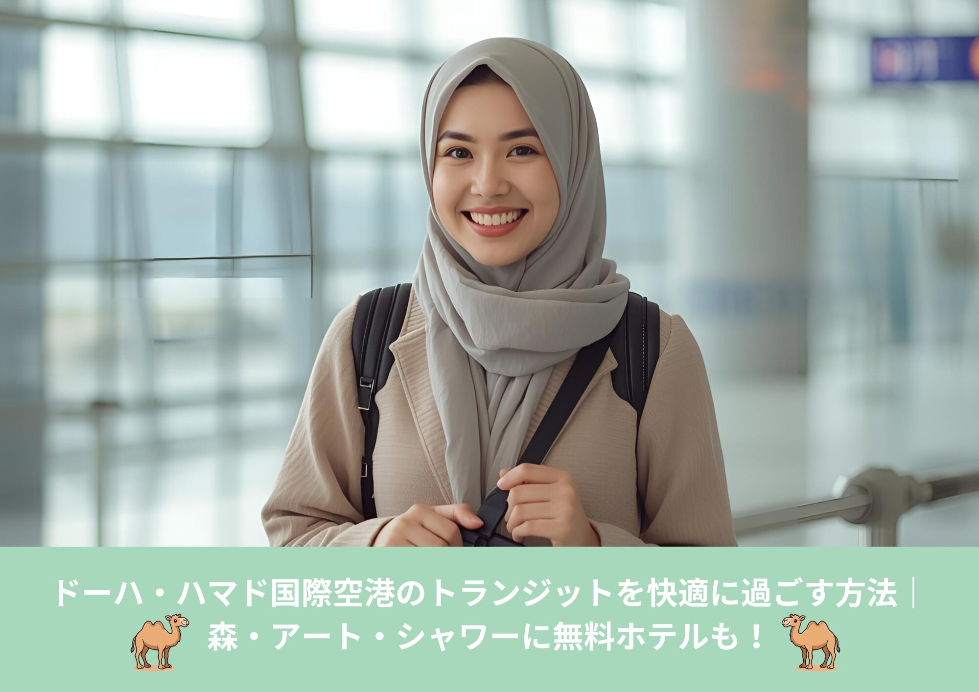 ドーハ・ハマド国際空港でトランジットを利用する旅行者のイメージ写真