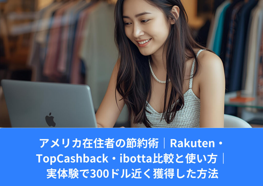 アメリカ在住者の節約術｜Rakuten・TopCashback・ibotta比較と使い方｜実体験で300ドル近く獲得した方法