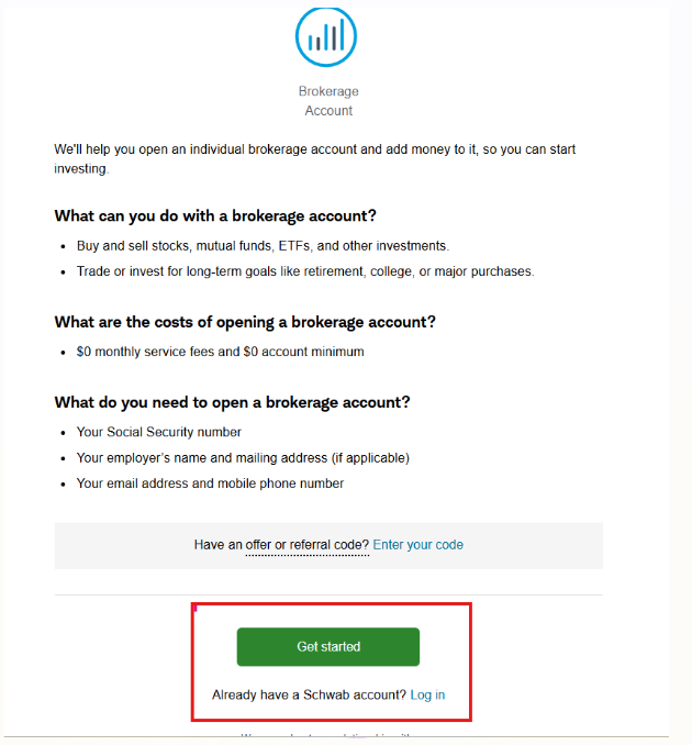 Charles Schwabの口座開設の手順