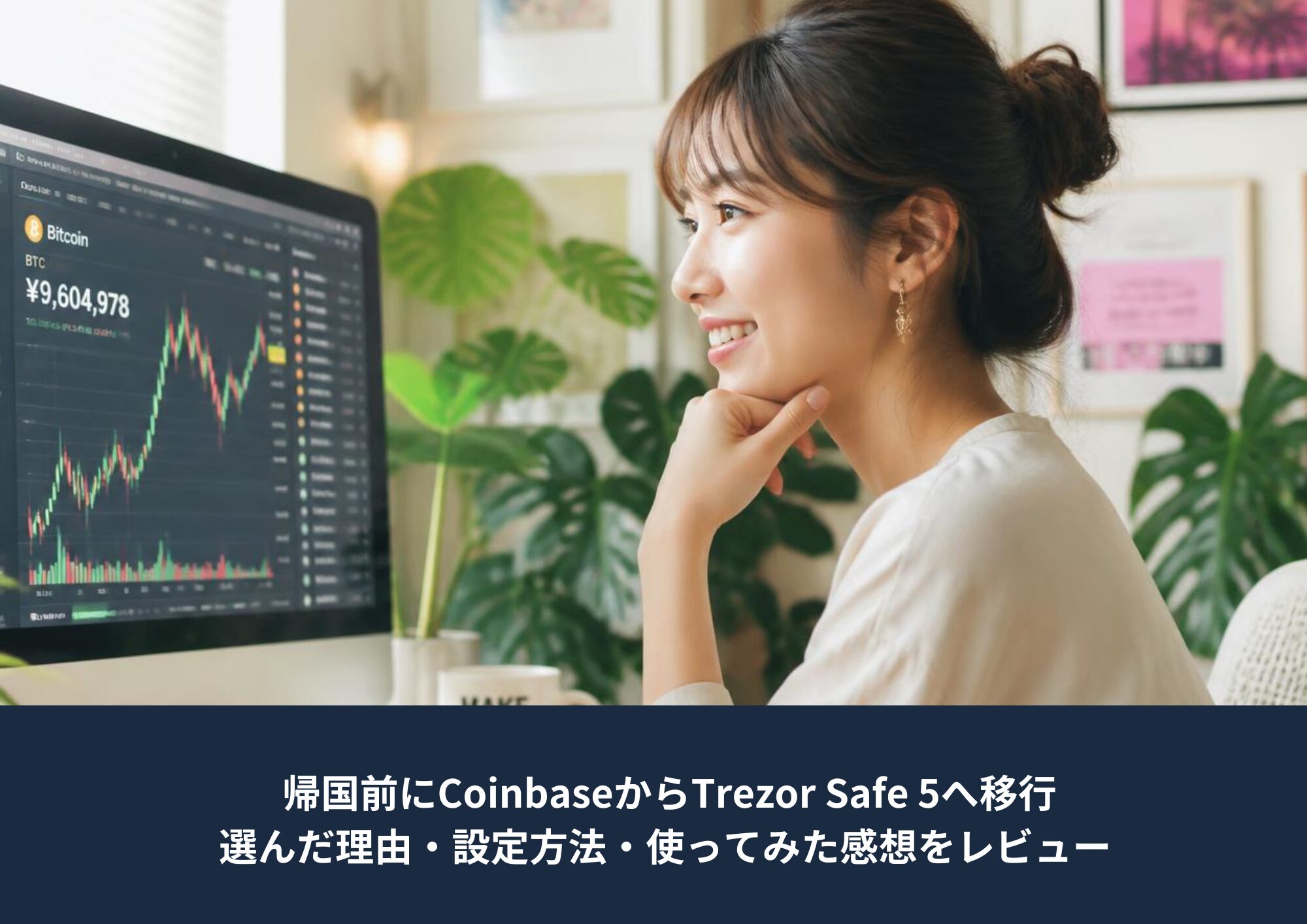 ウォレットに仮想通貨を送金している女性