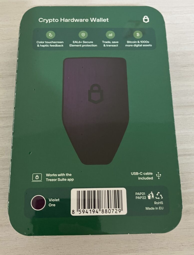 Trezor Safe5裏面
